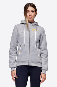 Cotton Hooded Zip Sweatshirt - Grey (Size XL)