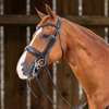 Working Matte Large Crank Noseband Double Bridle - Black