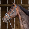 Working Patent Large Crank Noseband Bridle with Flash - Black