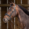 Working Patent Large Crank Noseband Bridle with Flash - Black