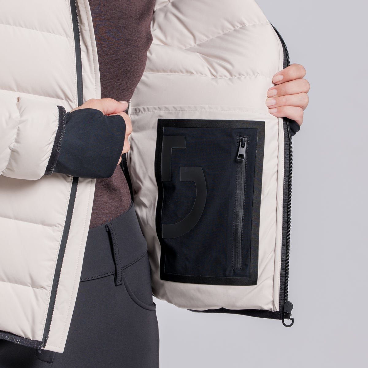 CT Hooded Down Jacket - Rainy Day