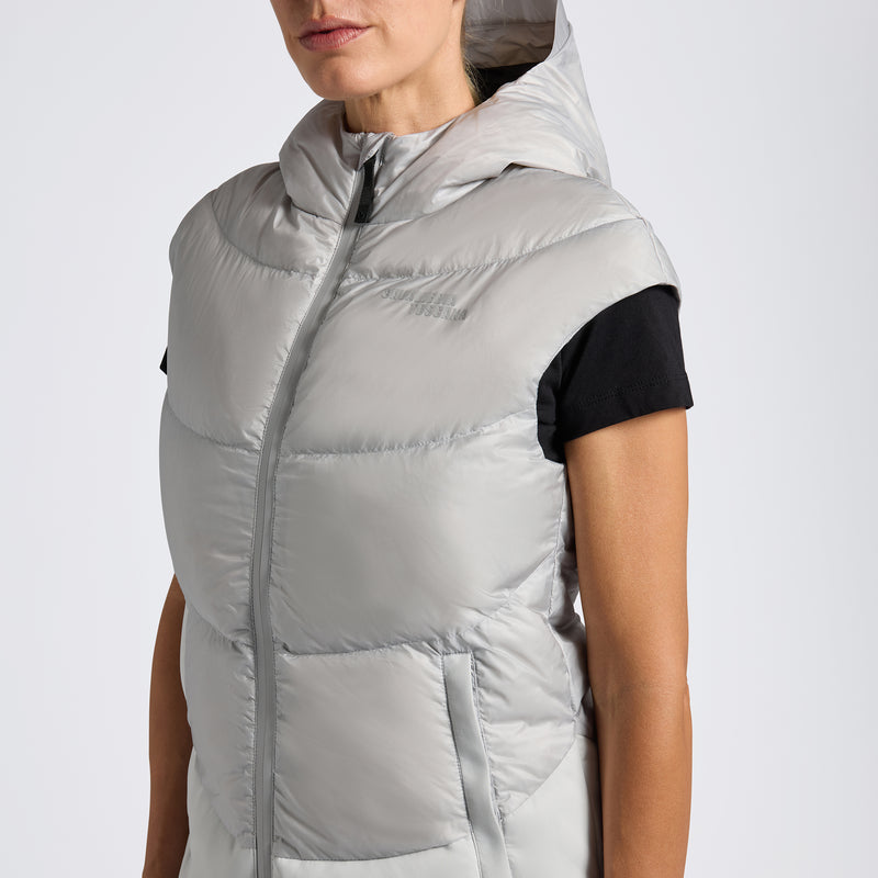 Down Padded Women's Vest - Light Grey
