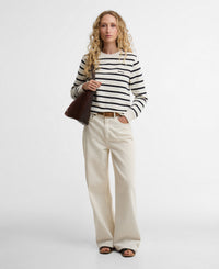 Aylesby Striped Sweatshirt - Cloud/Dark Navy Stripe