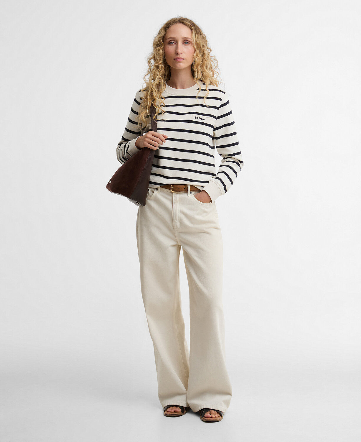 Aylesby Striped Sweatshirt - Cloud/Dark Navy Stripe