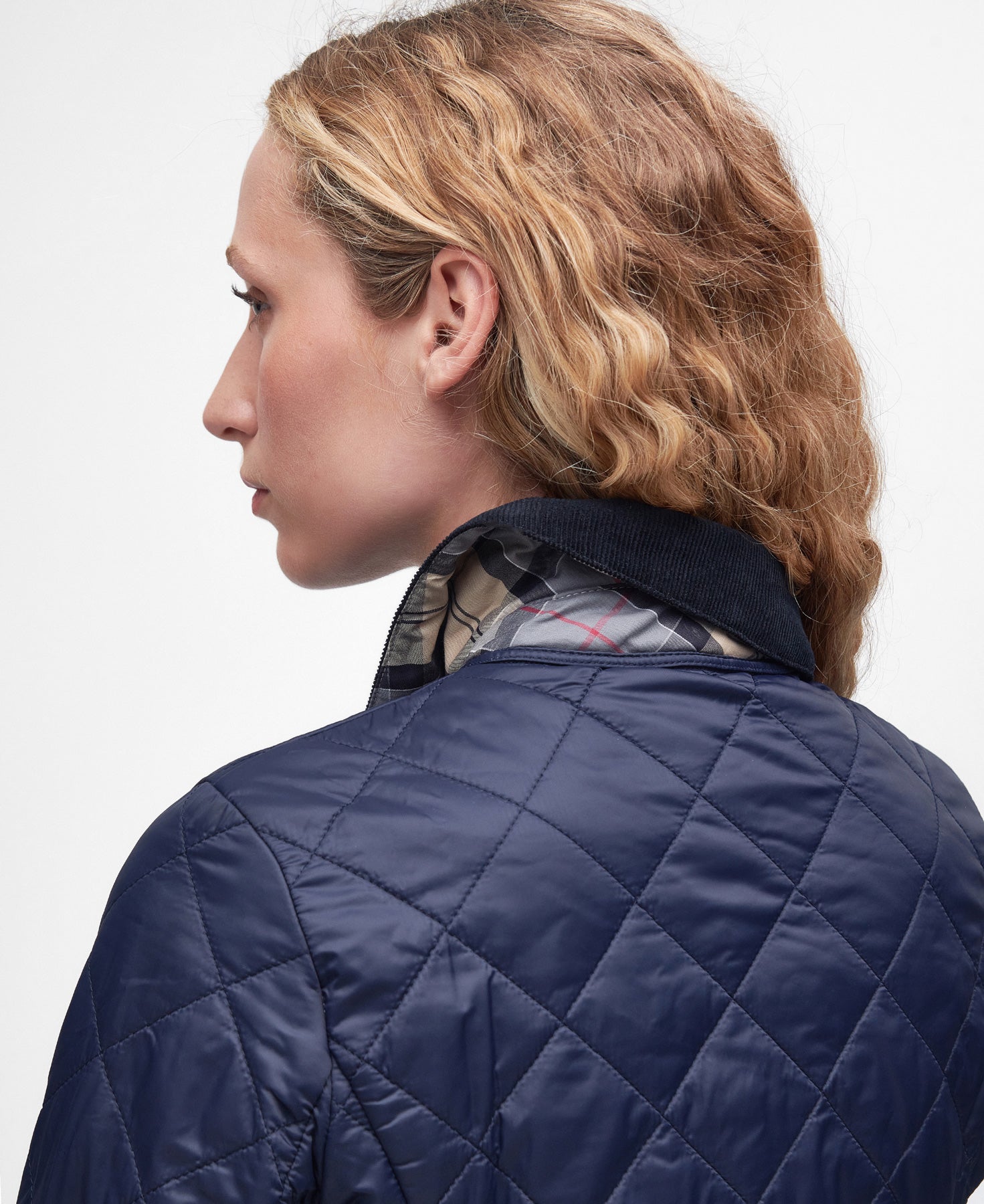 Deveron Quilted Jacket - Navy/Pale Pink