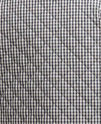 Cashel Check Collarless Quilted Jacket - Navy Gingham/Dark Navy
