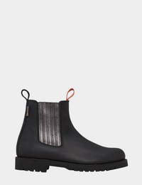 Oscar Leather Boot - Black/Gunmetal