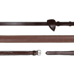 New English 5/8" Rubber Reins - Brown