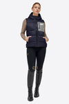 Nylon Hooded Puffer Vest - Navy