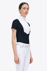 Girls' S/S Bib Shirt - Navy