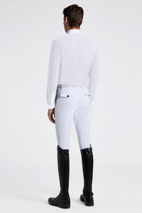 Men's Long Sleeve Jersey Competition Shirt w Pocket - White