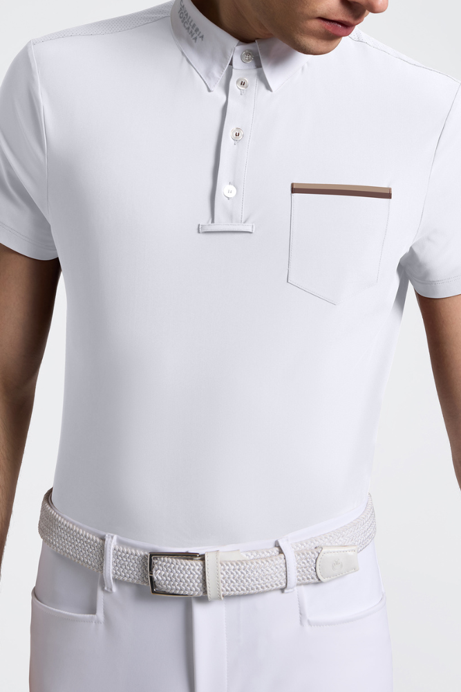 Men's S/Sleeve Jersey Shirt w Pocket - White