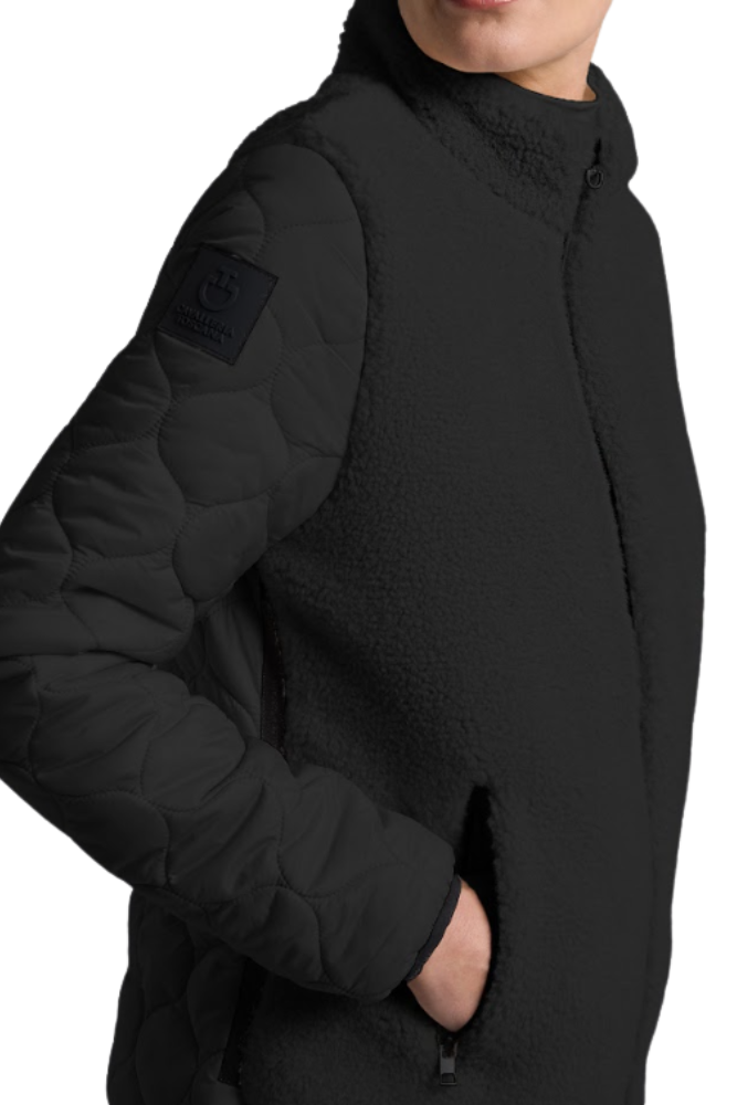 CT Teddy Bear Fleece & Nylon Zip Up Jacket FW26 - Black