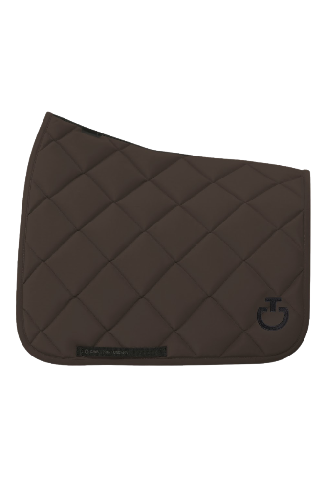 Diamond Quilted Jersey Dressage Saddle Pad - Espresso Full