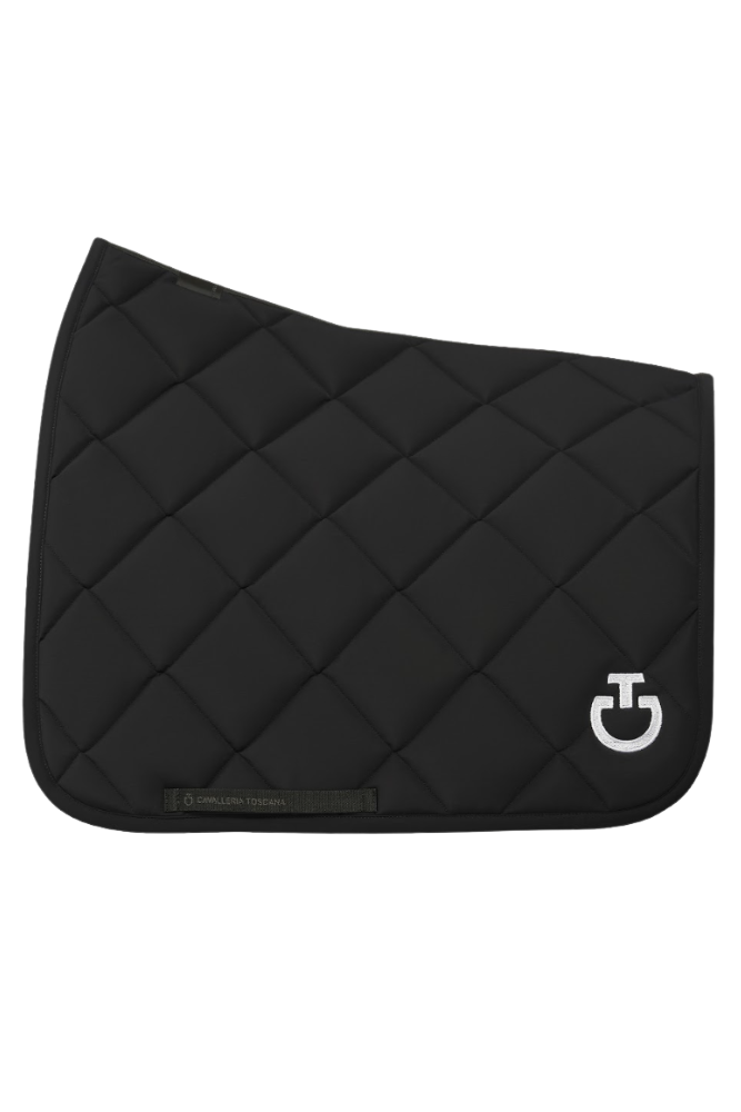 Diamond Quilted Jersey Dressage Saddle Pad - Black Full