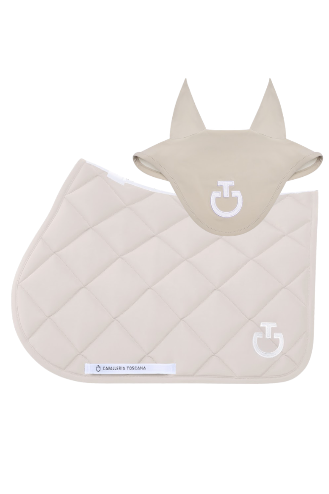 Diamond Quilted Jump Pad & Jersey Earnet - Rainy Day Full