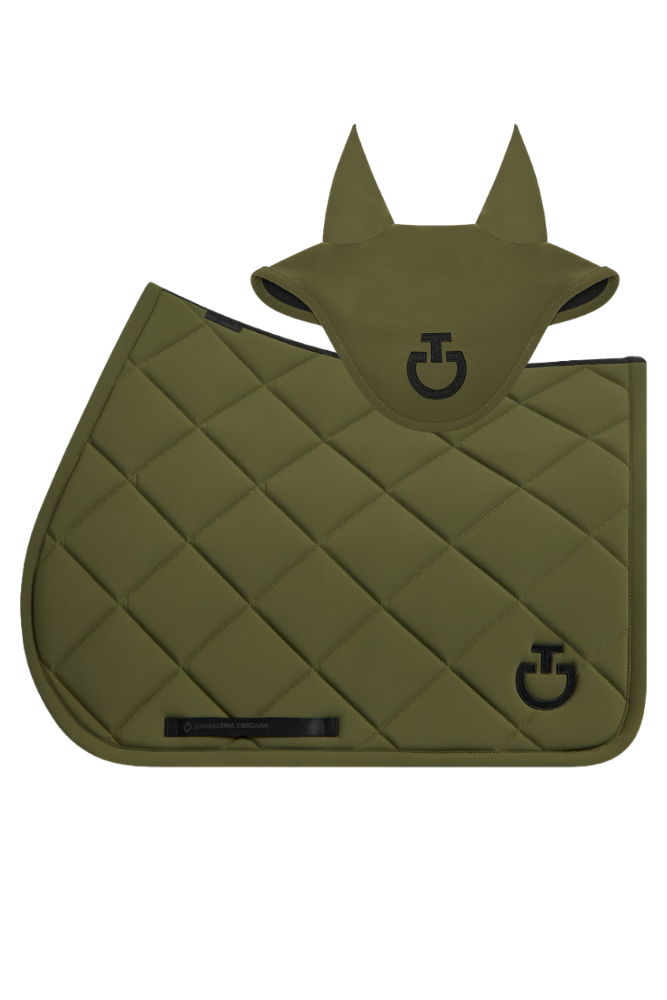 Diamond Quilted Jump Pad & Jersey Earnet - Winter Moss Full