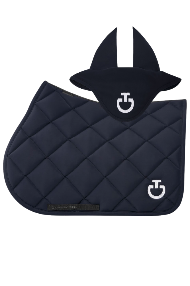 Diamond Quilted Jump Pad & Jersey Earnet - Navy