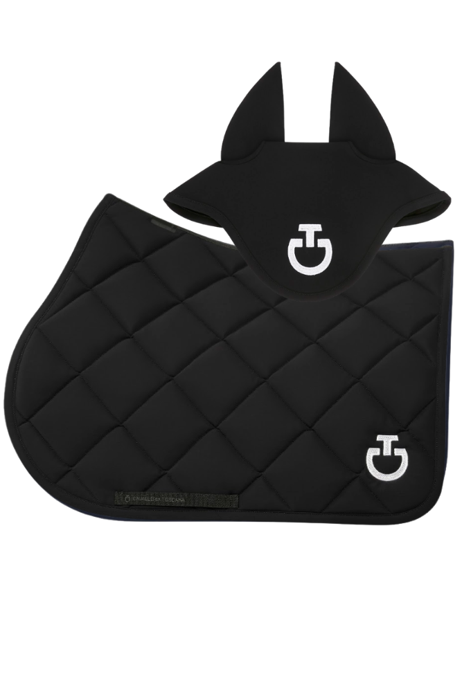 Diamond Quilted Jump Pad & Jersey Earnet - Black
