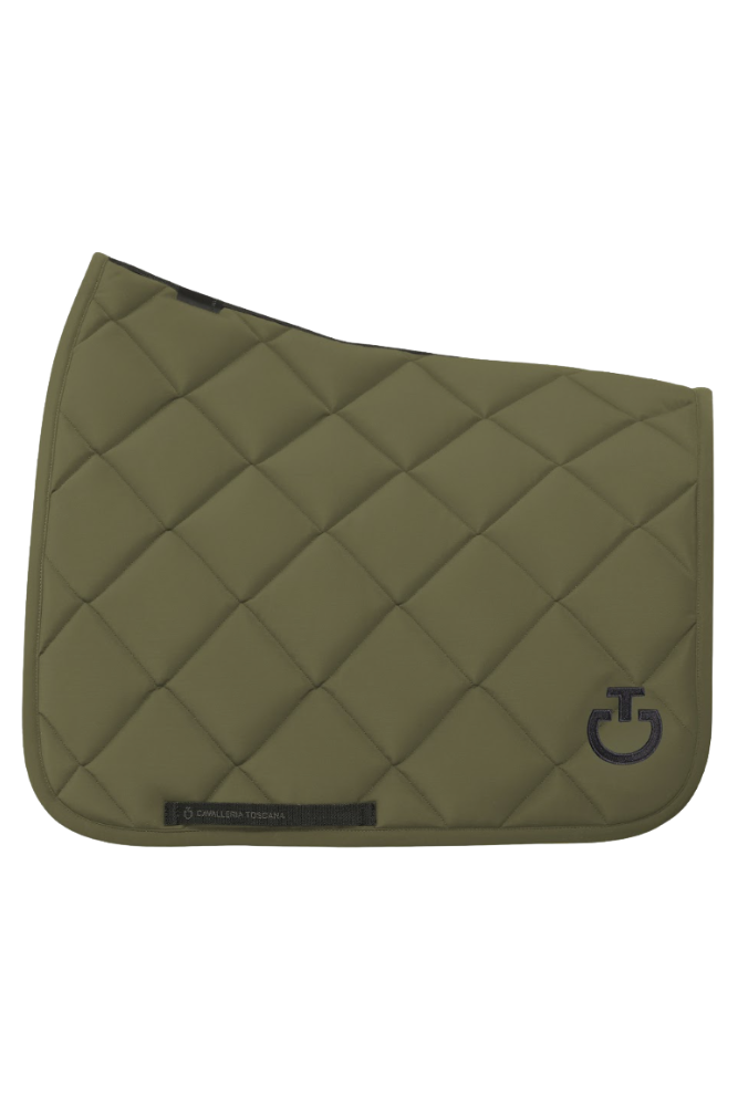 Diamond Quilted Jersey Dressage Saddle Pad - Winter Moss Full