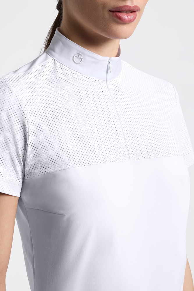 Perforated Jersey Inserts S/S Shirt - White