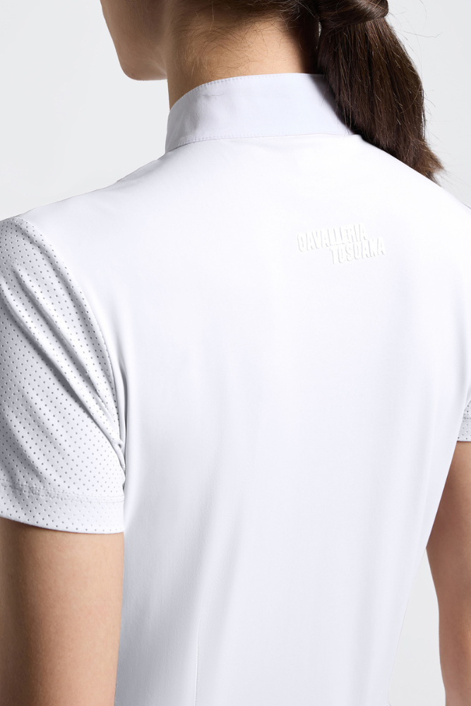 Perforated Jersey Inserts S/S Shirt - White