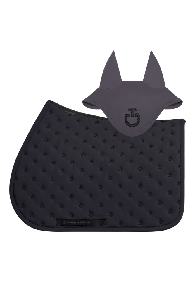 Embroidery Quilted Jump Pad & Jersey Earnet - Charcoal