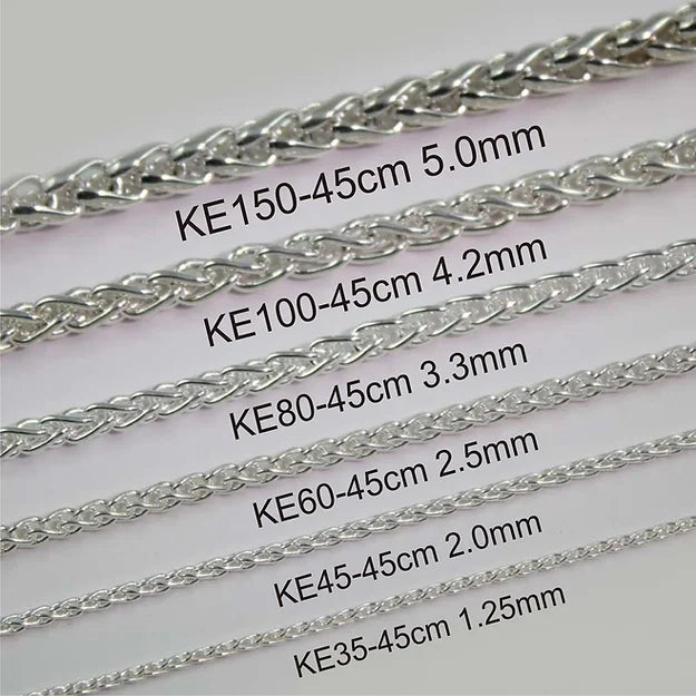Sterling Silver Wheat Chain (2.0mm) 50cm