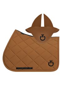 Diamond Quilted Jump Pad & Jersey Earnet - Camel Full