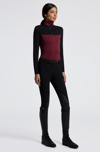 Tech Wool Half Zip Training Polo - Bordeaux/Black