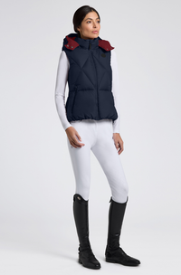 CT Hooded Down Padded Nylon Vest - Navy