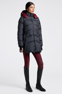 CT Hooded Down Padded Long Nylon Parker - Navy