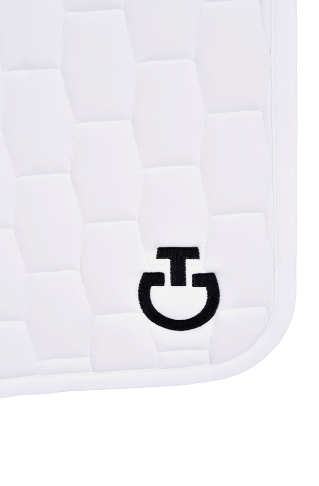 Geometric Q Dressage Saddle Pad - White