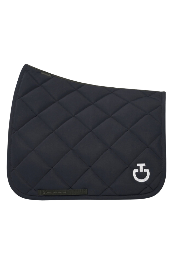 Diamond Quilted Jersey Dressage Saddle Pad - Navy