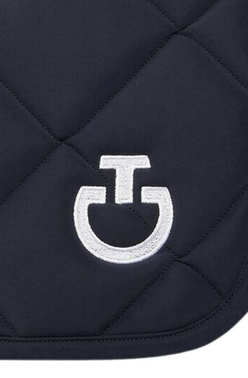 Diamond Quilted Jersey Jumping Saddle Pad - Navy