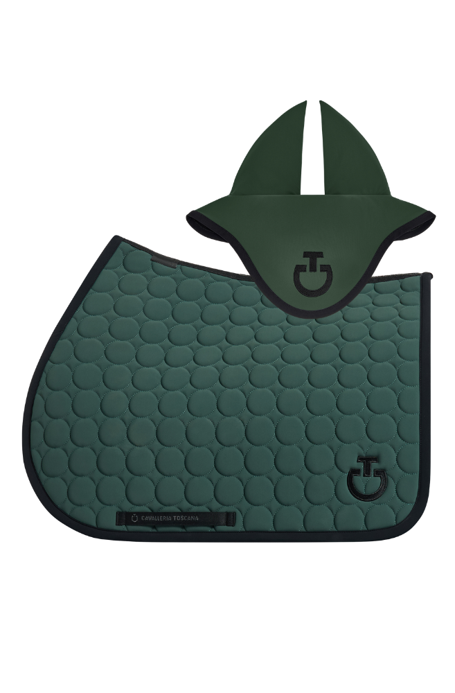 Circle Quilted Jump Pad & Jersey Earnet - Jungle Green/Black