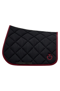 Diamond Quilted Jump Pad & Jersey Earnet - Black/Bordeaux Full