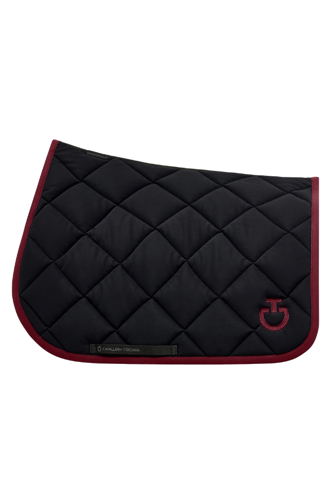 Diamond Quilted Jump Pad & Jersey Earnet - Black/Bordeaux Full