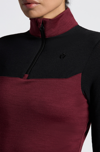 Tech Wool Half Zip Training Polo - Bordeaux/Black