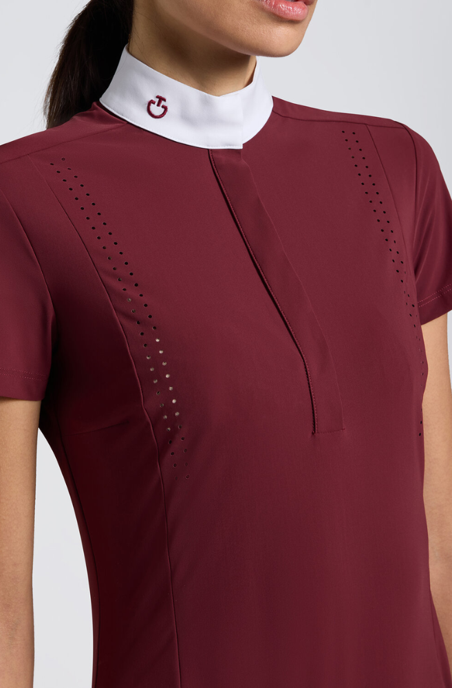 CT Perforated Jersey S/S Competition Shirt - Bordeaux