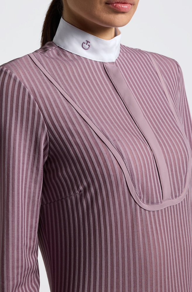 CT Stripes L/S Pique Competition Shirt - Grape Shake