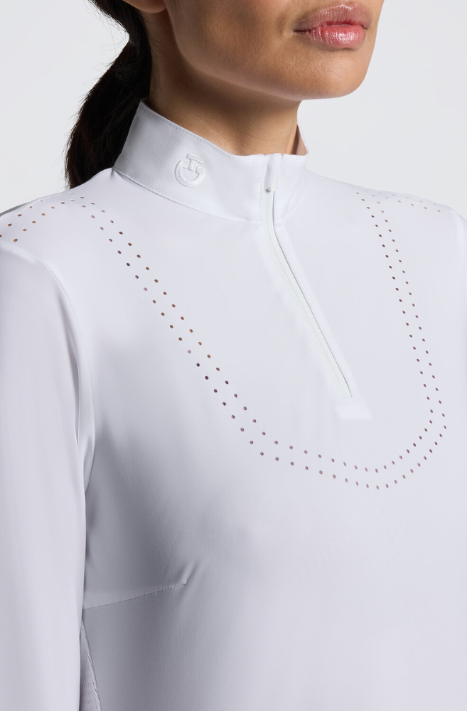 CT Perforated w Tech Knit L/S Competition Shirt - White