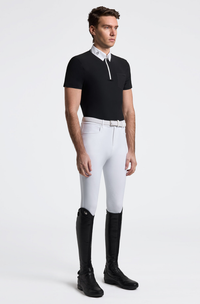 Men's Short Sleeve Jersey Competition Shirt w Pocket - Black