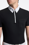 Men's Short Sleeve Jersey Competition Shirt w Pocket - Black