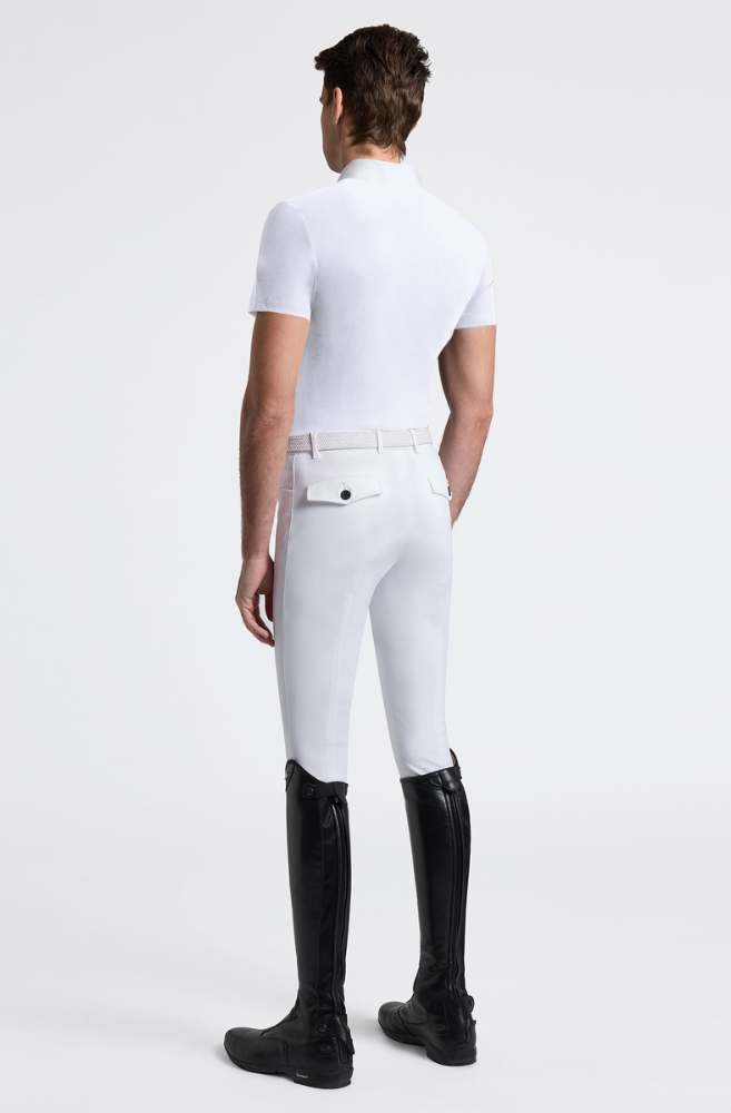 Men's Short Sleeve Jersey Competition Shirt w Pocket - White