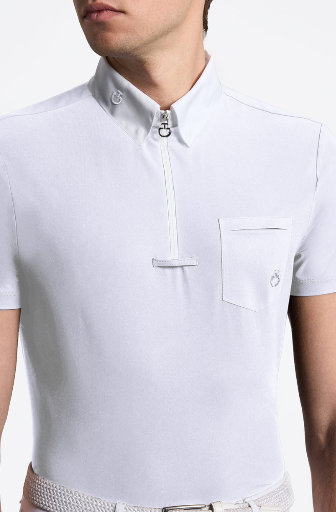 Men's Short Sleeve Jersey Competition Shirt w Pocket - White