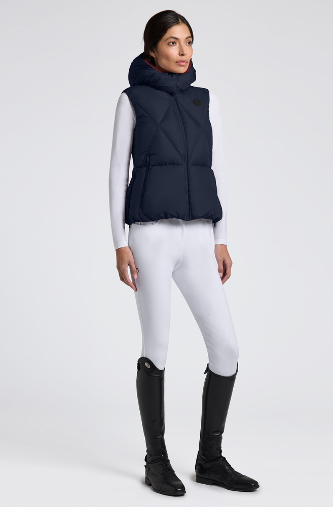 CT Hooded Down Padded Nylon Vest - Navy