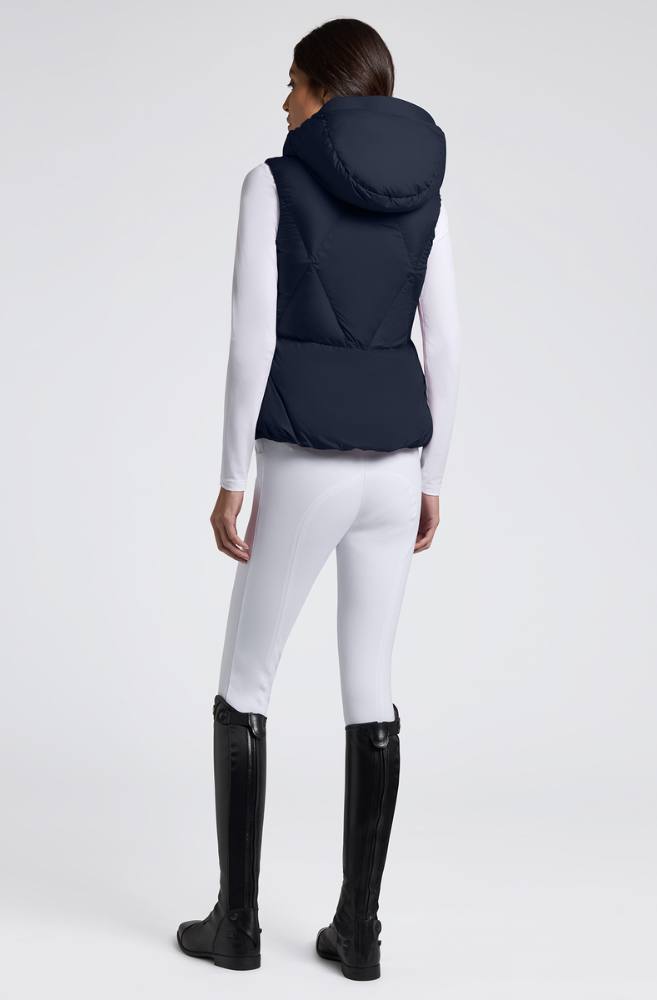 CT Hooded Down Padded Nylon Vest - Navy