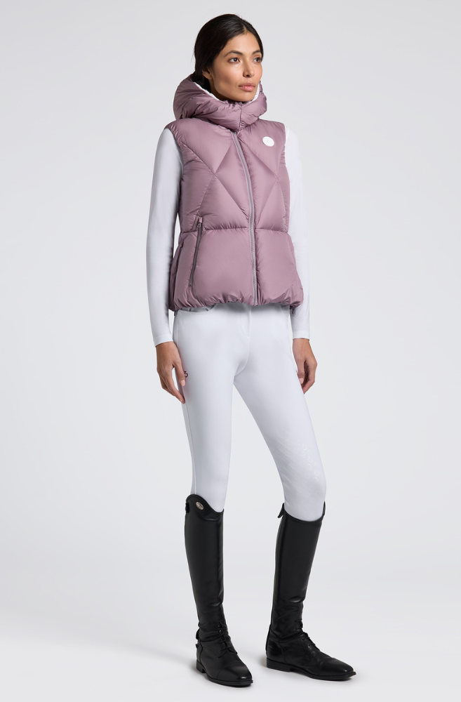 CT Hooded Down Padded Nylon Vest - Grape Shake