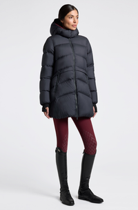 CT Hooded Down Padded Long Nylon Parker - Navy